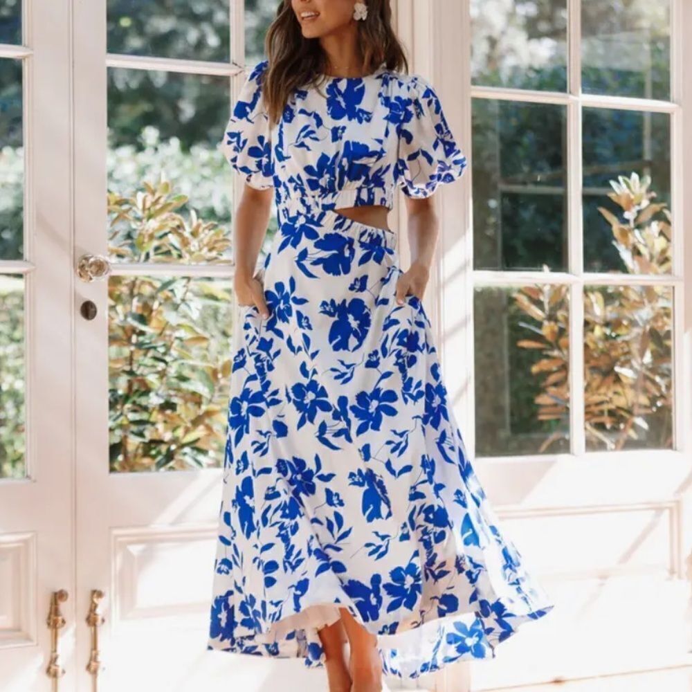 NWT Petal + Pup Aminah Puff Sleeve Maxi Dress